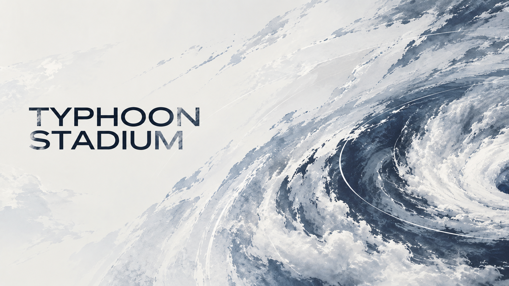 Typhoon Stadium promotional artwork: blue and white swirling waves